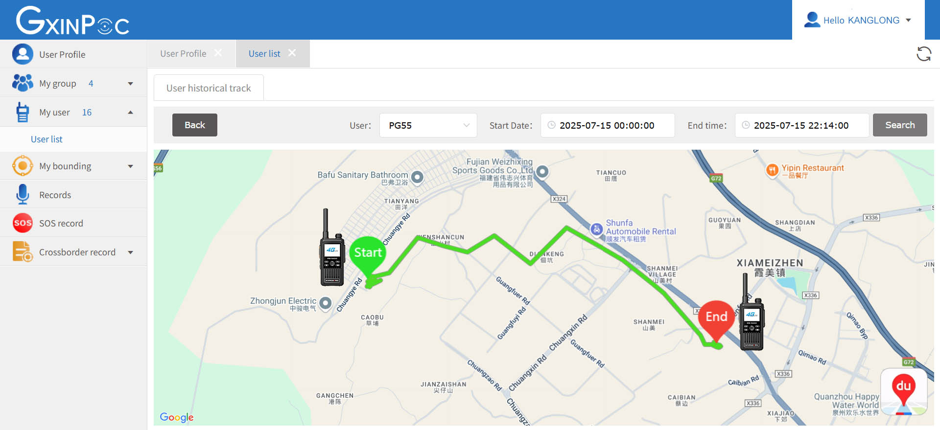 gps tracking